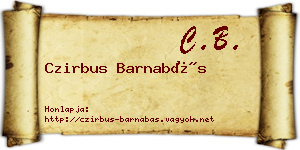 Czirbus Barnabás névjegykártya