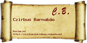 Czirbus Barnabás névjegykártya