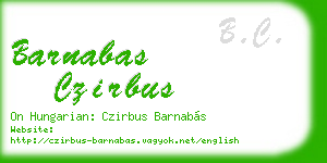 barnabas czirbus business card